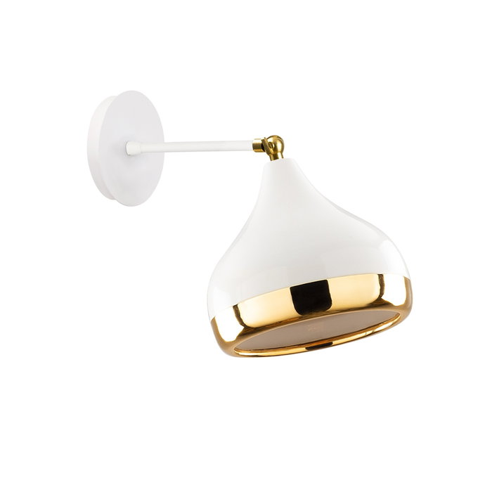 Opviq Lámpara de pared Blanco y Dorado Opviq Lámpara de pared Blanco y Dorado